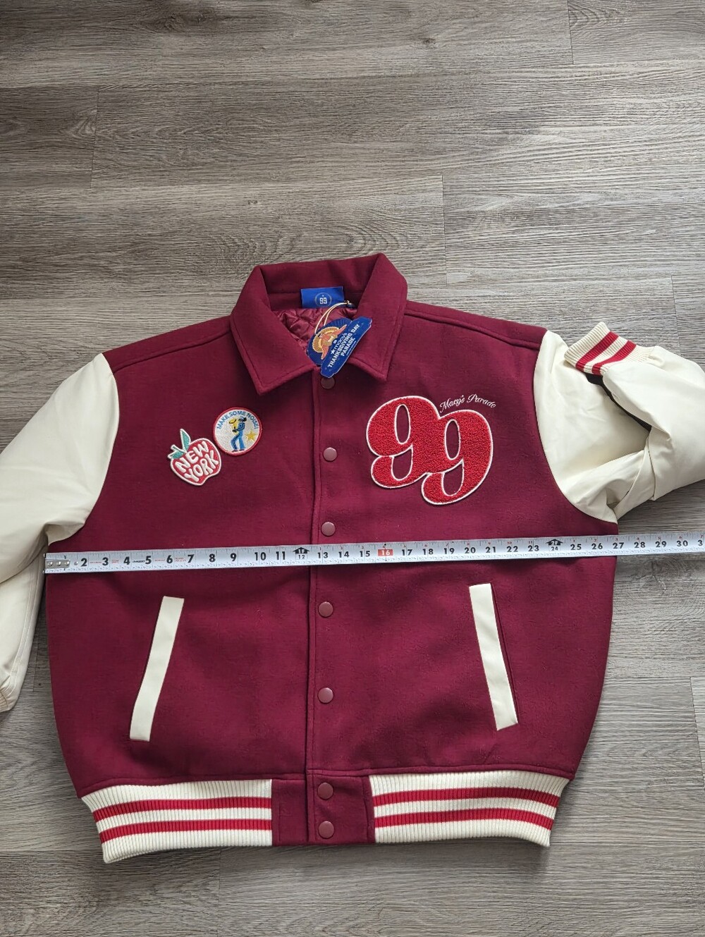 Macy’s Thanksgiving Day Parade 2025 Varsity Jacket NWT Adult L Tibetan Red. - Picture 7 of 9